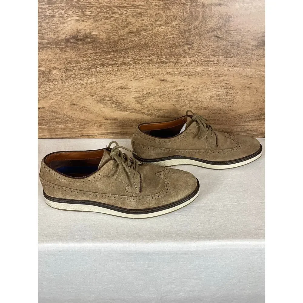 Vince Camuto Edwyn Men's Tan Suede Wingtip Oxford Sneakers Size 12M